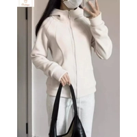 Slim Fit Velvet Hooded Sweatshirt for Women