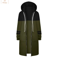 Cardeegan Womens Colour Blocking Hooded Hip Zip Straight Sweatshirt