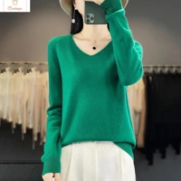 Womens Merino Wool V-Neck Sweater