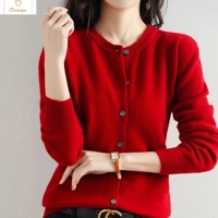 Cashmere Womens O-Neck Cardigan Sweater