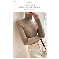 Brown Cashmere Turtleneck Knit Sweater