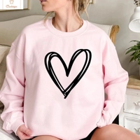 Love Heart Womens Graphic Sweatshirt