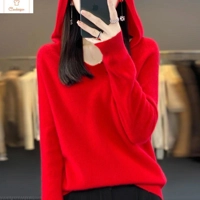 Merino Wool V-Neck Hoodie Sweater