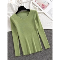 Spring Autumn V Neck Women Sweater