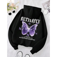 Beautiful Purple Butterfly Casual Hoodie