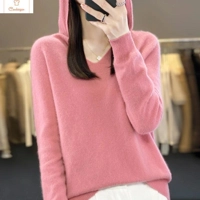 Merino Wool V-Neck Hoodie Sweater