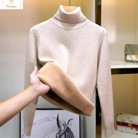 Winter Velvet Lined Turtleneck Knit Sweater