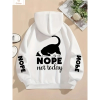 Casual Womens Cute Cat Print Hoodie