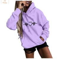 Cardeegan Y2K Heartbeat Print Womens Hoodie