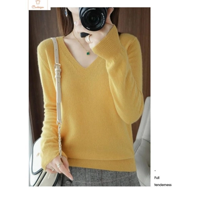 V-Neck Slim Fit Knitted Pullover Sweater