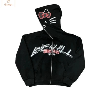 Y2K Harajuku Goth Zipper Hoodie Y2K Harajuku Goth Zipper Hoodie