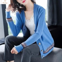 Womens Knitted V-Neck Cardigan Sweater
