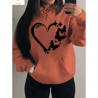 Love and Butterfly Pattern Hip Hop Hoodie