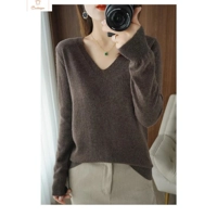 V-Neck Slim Fit Knitted Pullover Sweater