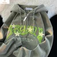 Fashion Embroidered Zip Up Hoodie Jacket