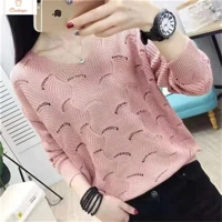 Elegant V-neck Hollow Out Knitted Sweater