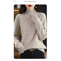 Womens Merino Wool Half Polo Sweater