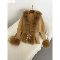 Luxury Womens Patchwork Fur Cardigan