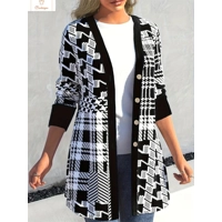 Plus-Size Casual Long-Sleeve Cardigan Jacket