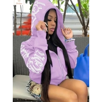 Winter Letter Printed Hoodie Jacket