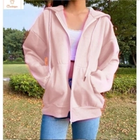 Chic Zippered Hoodie with Drawstring