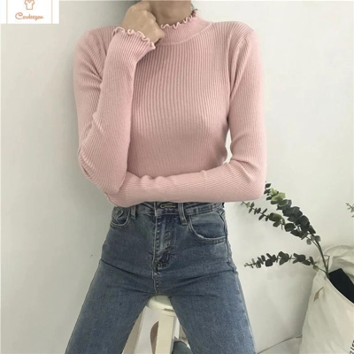 Womens High Elastic Turtleneck Sweater