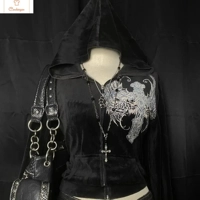 Womens Rock Aesthetics Zipper Hoodie