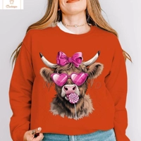 Highland Cow Print Oversized Fashion Hoodie