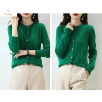 Cashmere Womens O-Neck Cardigan Sweater