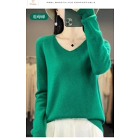 Womens Merino Wool V-Neck Sweater
