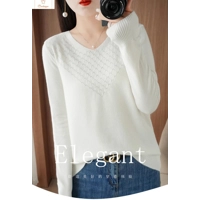 Women’s V-Neck Cashmere Blend Knit Sweater