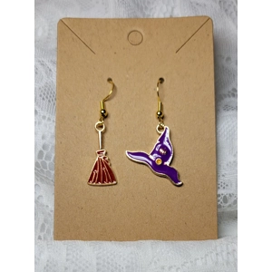Witchy Ride Enamel Earrings