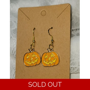 Jack-O-Lantern Enamel Earrings