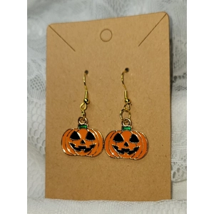 Happy Jack-O-Lantern Enamel Earrings