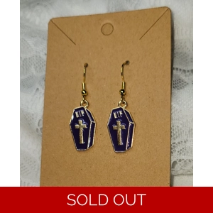 RIP Enamel Coffin Earrings