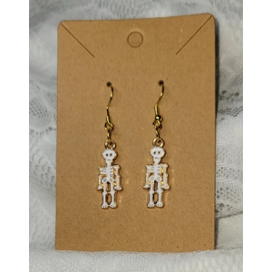 Mr. Bones Enamel Skeleton Earrings