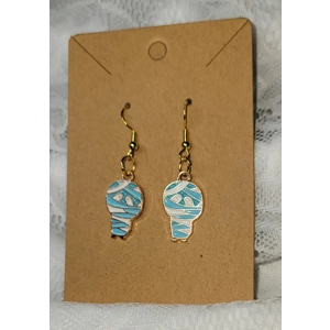 Feeling Blue Enamel Mummy Earrings