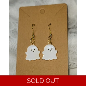 BOO Enamel Ghost Earrings