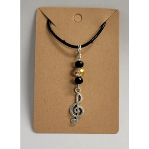 Musical Note Clef Beaded Necklace