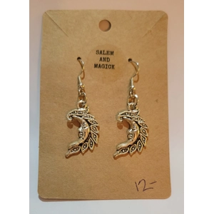 Moon with a Face Earrings
