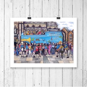 Durham Brass Festival Print, Durham Brass Festival Illustration