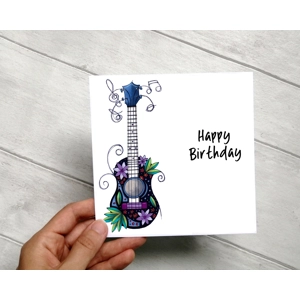 Ukulele Birthday Card, Ukulele Card, Musician Birthday Card, Ukulele Birthday, Ukulele Art, Ukulele