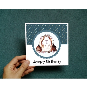 Guinea Pig Card, Birthday Card, Guinea Pig Lover Card, Personalised Guinea Pig Card, Long-Haired Gui