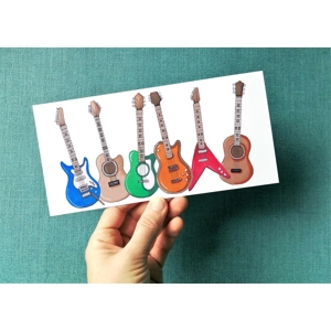 Guitar Birthday Card, Guitarist Card, Music Lover Card, Electric Guitar Card for Musician, Guitar Ca
