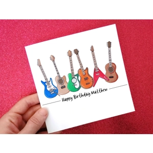 Guitar Birthday Card, Music Birthday Card, You Rock Card, Personalised Guitar Card, Guitarist Card,