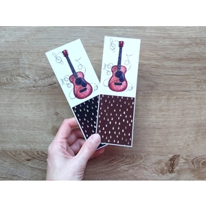 Guitar Bookmark, Personalised Guitarist Gift, Guitar Player Gift, Acoustic Guitar Bookmark, Guitar G