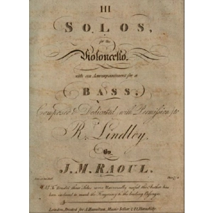 Jean Marie Raoul 3 Solos for Cello