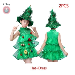 Kids Santa Claus Costume Green Elf