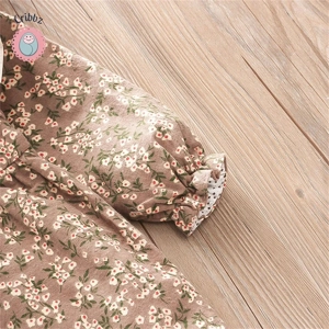 Floral Lace Puffy Sleeve Girls Dress