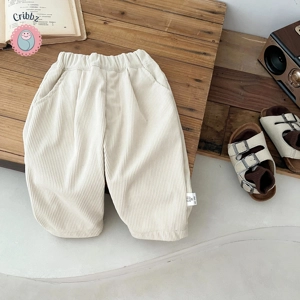 Baby Boys Cotton Elastic Waist Trousers